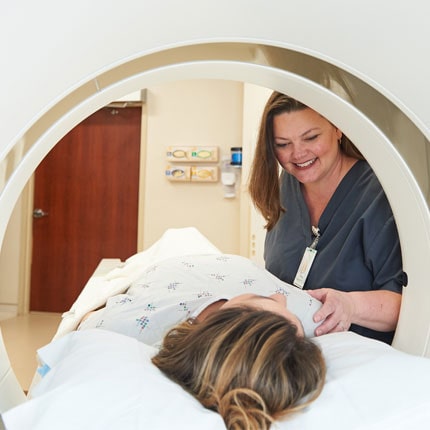 patient getting ct scan